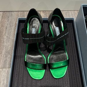 Metallic Green Prada Heels